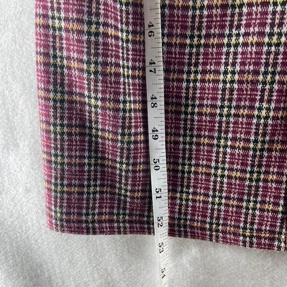 Wild Fable Jumpsuit Women's Sz M Red Plaid Scoop Neck Flared Cropped Stretch Zip - Picture 4 of 11